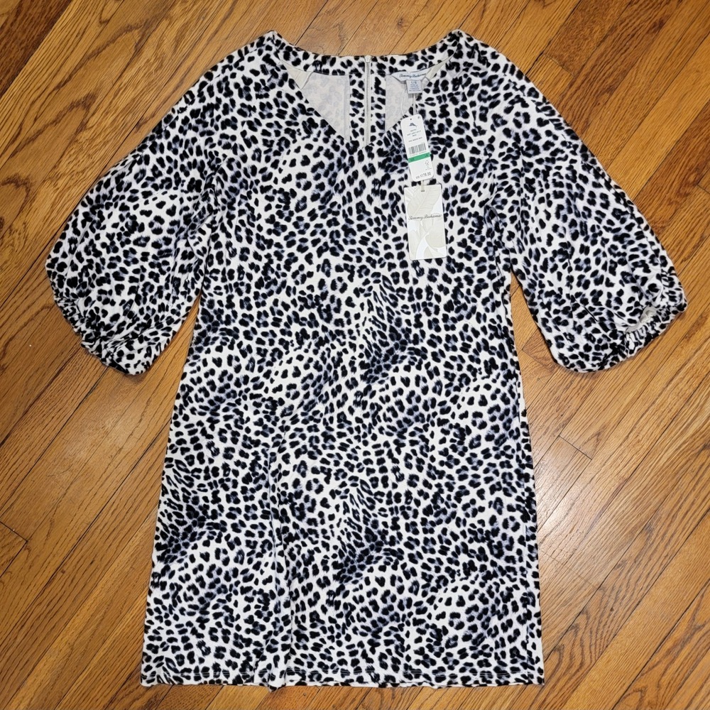 Tommy Bahama Darcy Lovely Leo Size Large‎ Leopard Balloon Sleeve Dress NWT - Picture 5 of 10